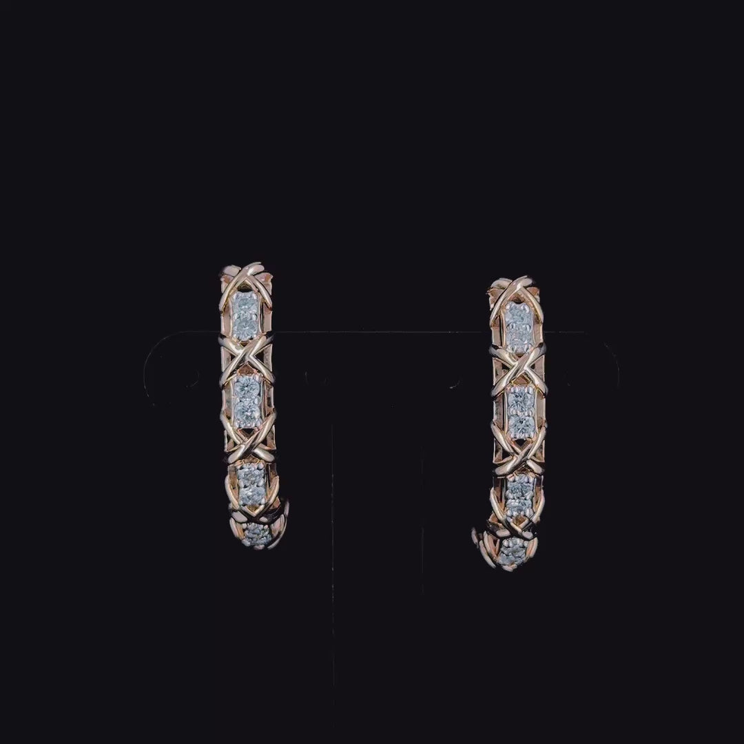 Aurora Lattice Diamond Hoop Earrings