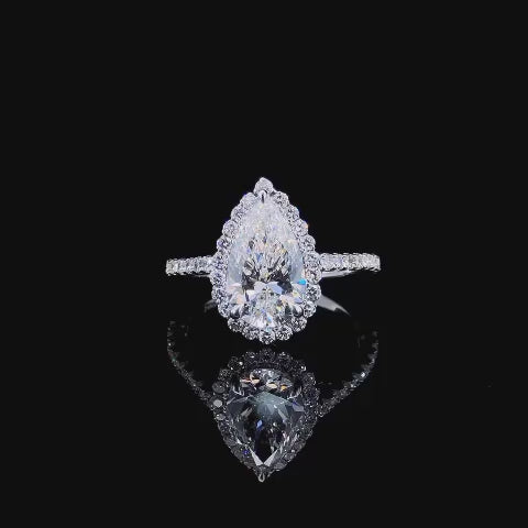 Pear-Shaped Halo Ring